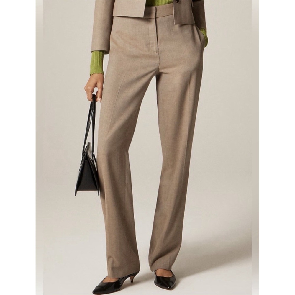 NWT J. Crew Side Tab Trouser Pant Herringbone Italian Wool Blend Size 18 Office